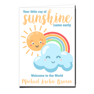 Personalised Your Little Ray Of Sunshine Came Early