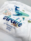 Personalised Under The Sea Whale Fish Blanket