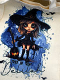 Personalised Halloween Bag Gift Sweets Girl Girlie Kids Cartoon Girl Witch Bats