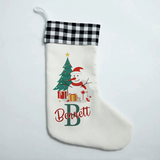 Personalised Christmas Tree & Snowman Stocking