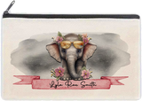 Elephant Linen Pencil Case Teenager Kid Personalised Custom Stationery School Cute
