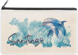 Personalised Dolphin Travel Wallet Cosmetic Pencil Case Bag School Gift Make Up