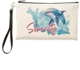 Personalised Dolphin Travel Wallet Cosmetic Pencil Case Bag School Gift Make Up