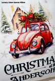 Personalised Christmas Family Pillowcase / Cushion - Vintage Car