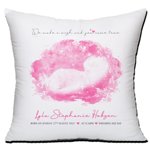 Personalised Pink Baby Girl Baby Scan Pillow