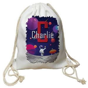 Personalised Space Theme Drawstring Bag