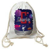 Personalised Space Theme Drawstring Bag