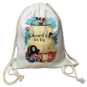 Personalised Pirate Themed Drawstring Bag