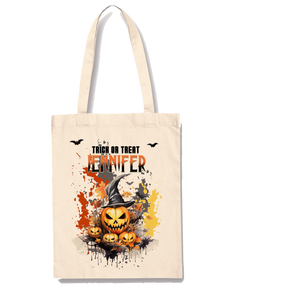 Boy Girl Pumpkin Personalised Halloween Gift Bag Custom Name Trick Or Treat Sack Halloween Decor Party Bag