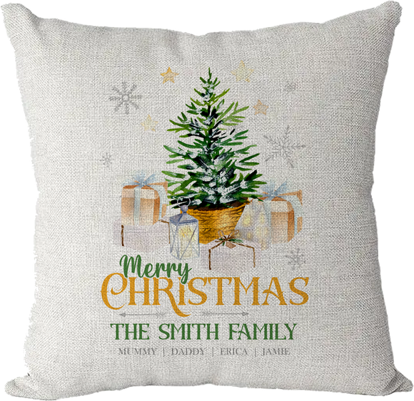 Personalised Christmas Family Pillowcase / Cushion - Tree