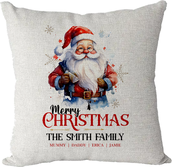 Personalised Christmas Family Pillowcase / Cushion - Santa