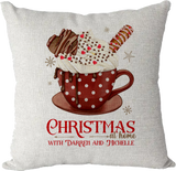 Personalised Christmas Family Pillowcase / Cushion - Hot Chocolate