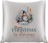 Personalised Christmas Family Pillowcase / Cushion - Snowman
