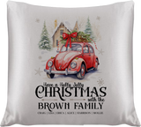 Personalised Christmas Family Pillowcase / Cushion - Vintage Car
