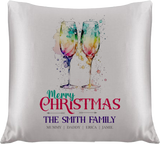 Personalised Christmas Family Pillowcase / Cushion - Champagne Cheers!