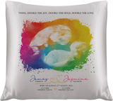 Personalised Rainbow Twins Boy Girl Baby Scan Pillow