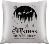 Personalised Christmas Family Pillowcase / Cushion - Flying Santa