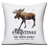 Personalised Christmas Family Pillowcase / Cushion - Moose