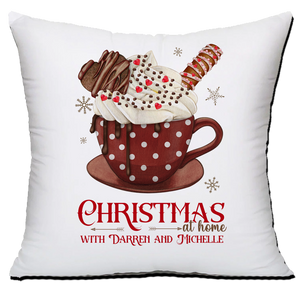 Personalised Christmas Family Pillowcase / Cushion - Hot Chocolate