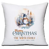 Personalised Christmas Family Pillowcase / Cushion - Snowman