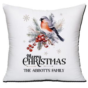 Personalised Christmas Family Pillowcase / Cushion - Robin