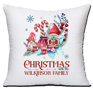 Personalised Christmas Family Pillowcase / Cushion - Gnomes Gonks