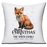 Personalised Christmas Family Pillowcase / Cushion - Fox