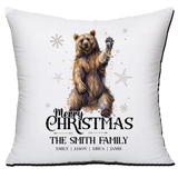 Personalised Christmas Family Pillowcase / Cushion - Bear