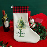 Personalised Watercolour Christmas Tree Stocking