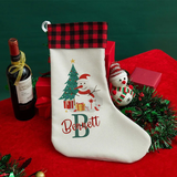 Personalised Christmas Tree & Snowman Stocking