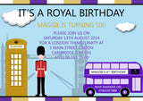 Royal London Joint Boy Girl Party Invitations - Children's Kids Child Birthday Invites Boy Girl Joint Party Twins Unisex Printed ~ QUANTITY DISCOUNT AVAILABLE