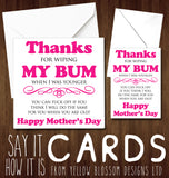 Mother's Day Greetings Card ~ Funny Cheeky Rude ~ Mum Mummy