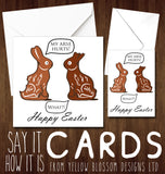Two Bunnies ~ Arse Hurts, What?! ~ Happy Easter ~ Greetings Card