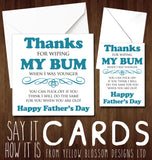 Father's Day Greetings Card ~ Funny Cheeky Rude ~ Dad Daddy