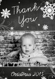 Snowflakes Swirls Personalised Folded Flat Christmas Thank You Photo Cards Family Child Kids ~ QUANTITY DISCOUNT AVAILABLE