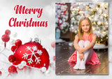 Silver Red Elegant Personalised Folded Flat Christmas Thank You Photo Cards Family Child Kids ~ QUANTITY DISCOUNT AVAILABLE