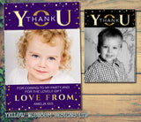 Printed Foil Effect - Custom Personalised Thank You Cards - Yellow Blossom Designs Ltd