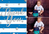 Dots & Stripes With Photo - Custom Personalised Thank You Cards - Yellow Blossom Designs Ltd