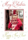 Classic Simple Personalised Folded Flat Christmas Photo Cards Family Child Kids ~ QUANTITY DISCOUNT AVAILABLE