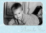 Red Blue Silver Gold Personalised Folded Flat Christmas Thank You Photo Cards Family Child Kids