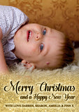 Glitter Effect Border Personalised Folded Flat Christmas Photo Cards Family Child Kids ~ QUANTITY DISCOUNT AVAILABLE