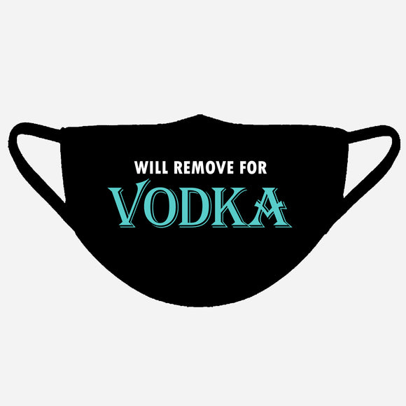 Will Remove For Vodka Drinking Alcohol Funny Face Mask Face Covering Protection Unisex Adult Fashion Virus Washable Reusable Lightweight UK