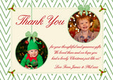 Boy Girl Joint Twins Personalised Folded Flat Christmas Thank You Photo Cards Family Child Kids ~ QUANTITY DISCOUNT AVAILABLE - YellowBlossomDesignsLtd