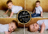 Multiple Photos Circle Personalised Folded Flat Christmas Photo Cards Family Child Kids ~ QUANTITY DISCOUNT AVAILABLE