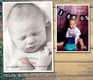 Full Photo Thank You With White Border - Custom Personalised Thank You Cards - Yellow Blossom Designs Ltd