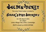 Adult Birthday Invitations Female Male Unisex Joint Party Her Him For Her - Funky Golden Ticket ~ QUANTITY DISCOUNT AVAILABLE - YellowBlossomDesignsLtd