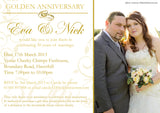 Wedding Anniversary Party Invitations - Gold Silver Ruby