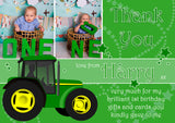 Tractor Personalised Birthday Thank You Cards Printed Kids Child Boys Girls Adult - Custom Personalised Thank You Cards - Yellow Blossom Designs Ltd