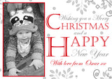 Happy Christmas Personalised Folded Flat Christmas Photo Cards Family Child Kids ~ QUANTITY DISCOUNT AVAILABLE