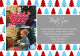 Christmas Trees Boy Girl Personalised Folded Flat Christmas Thank You Photo Cards Family Child Kids ~ QUANTITY DISCOUNT AVAILABLE